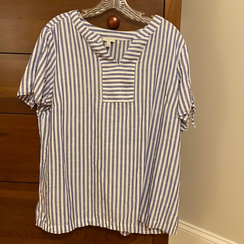 Talbots Tie Sleeve Blouse
